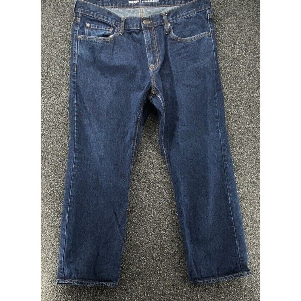 Old Navy Mens Jeans Size 40 X30 Straight Dark Wash Blue Denim Chores Denim Pants